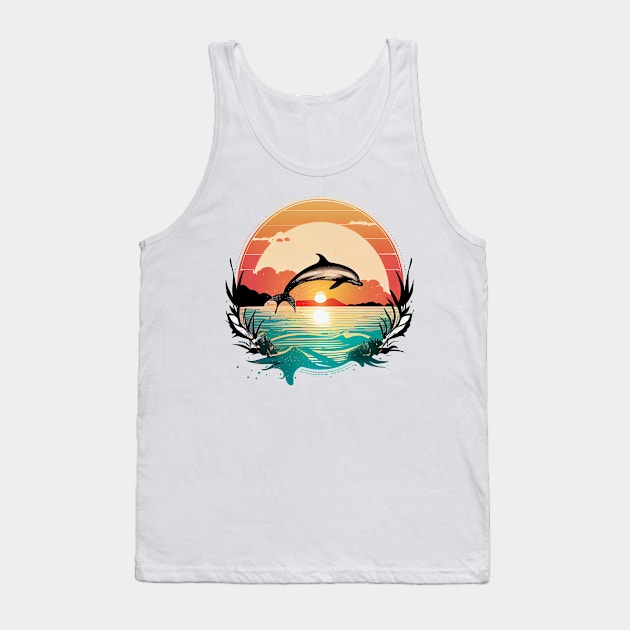 Vintage Surf Dolphin Tank Top by Banned Books Club